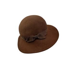 Geo W Bollman & Co. Fedora Hat Vintage Doeskin Felt Women's Brown Wool